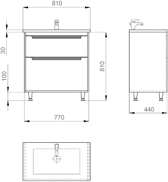 Ceruttispa Тумба с раковиной Мессина 80 – фотография-5